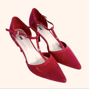 Fioni Red T-Strap Pumps 8.5